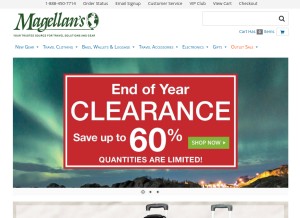 How magellans.com looks like on a tablet such as an iPad.