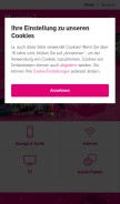 How magenta.at looks like on a mobile device such as an iPhone.