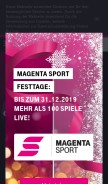 How magentasport.de looks like on a mobile device such as an iPhone.