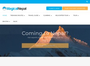 How magicalnepal.com looks like on a tablet such as an iPad.