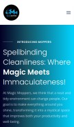 How magicmoppers.ae looks like on a mobile device such as an iPhone.