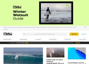 How magicseaweed.com looks like on a tablet such as an iPad.