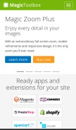 How magictoolbox.com looks like on a mobile device such as an iPhone.