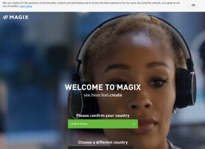 How magix.com looks like on a tablet such as an iPad.