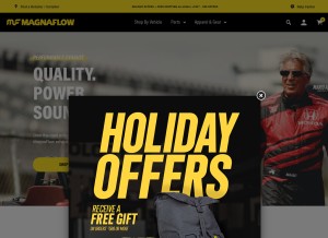 How magnaflow.com looks like on a tablet such as an iPad.