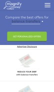 How magnifymoney.com looks like on a mobile device such as an iPhone.