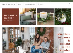 How magnolia.com looks like on a tablet such as an iPad.