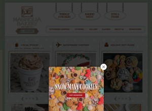 How magnoliabakery.com looks like on a tablet such as an iPad.
