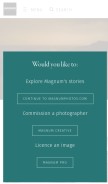 How magnumphotos.com looks like on a mobile device such as an iPhone.
