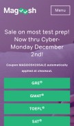 How magoosh.com looks like on a mobile device such as an iPhone.