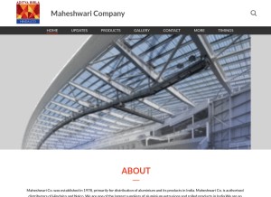 How maheshwaricompany.com looks like on a tablet such as an iPad.