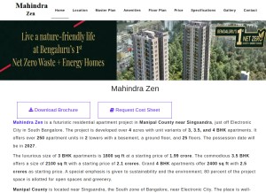 How mahindrazen.org.in looks like on a tablet such as an iPad.