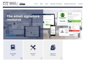 How mail-signatures.com looks like on a tablet such as an iPad.
