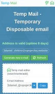 How mail-temp.com looks like on a mobile device such as an iPhone.