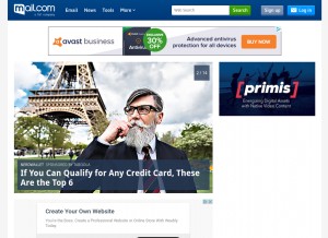 How mail.com looks like on a tablet such as an iPad.