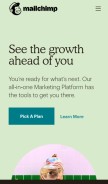 How mailchimp.com looks like on a mobile device such as an iPhone.