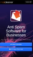How mailcleaner.net looks like on a mobile device such as an iPhone.