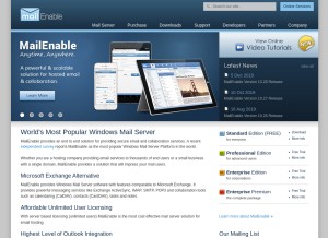 How mailenable.com looks like on a tablet such as an iPad.