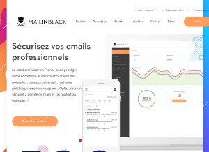 How mailinblack.com looks like on a tablet such as an iPad.