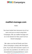 How maillist-manage.com looks like on a mobile device such as an iPhone.
