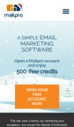 How mailpro.com looks like on a mobile device such as an iPhone.