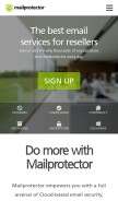 How mailprotector.com looks like on a mobile device such as an iPhone.