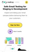 How mailtrap.io looks like on a mobile device such as an iPhone.