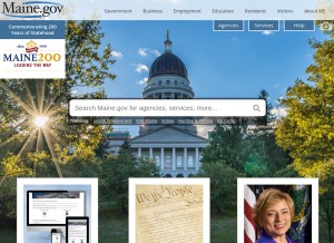 How maine.gov looks like on a tablet such as an iPad.