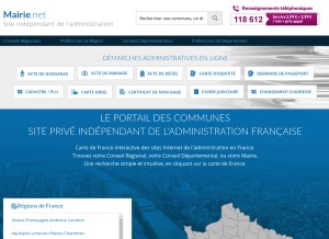How mairie.net looks like on a tablet such as an iPad.