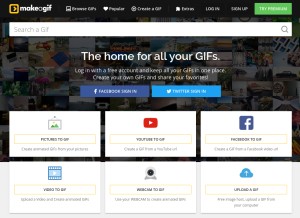 How makeagif.com looks like on a tablet such as an iPad.