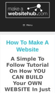 How makeawebsitehub.com looks like on a mobile device such as an iPhone.