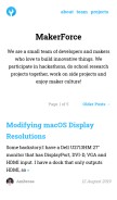 How makerforce.io looks like on a mobile device such as an iPhone.