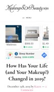 How makeupandbeautyblog.com looks like on a mobile device such as an iPhone.