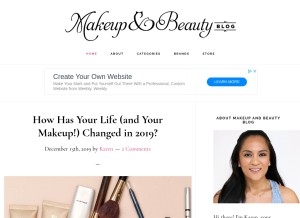 How makeupandbeautyblog.com looks like on a tablet such as an iPad.