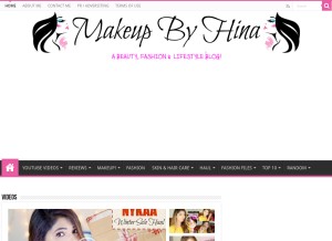 How makeupbyhina.com looks like on a tablet such as an iPad.