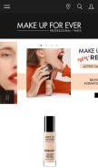 How makeupforever.com looks like on a mobile device such as an iPhone.