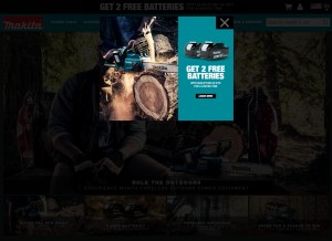 How makitatools.com looks like on a tablet such as an iPad.