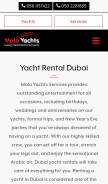How malayachts.ae looks like on a mobile device such as an iPhone.