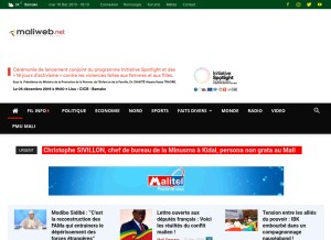 How maliweb.net looks like on a tablet such as an iPad.