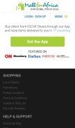 How mallforafrica.com looks like on a mobile device such as an iPhone.