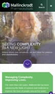 How mallinckrodt.com looks like on a mobile device such as an iPhone.
