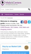 How mallscenters.com looks like on a mobile device such as an iPhone.