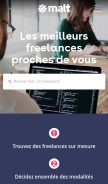 How malt.fr looks like on a mobile device such as an iPhone.