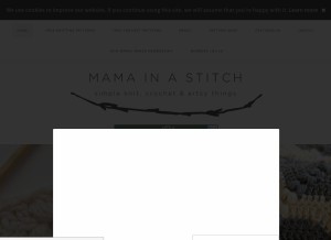 How mamainastitch.com looks like on a tablet such as an iPad.