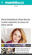 How maminka.cz looks like on a mobile device such as an iPhone.