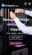 How managed.com looks like on a mobile device such as an iPhone.