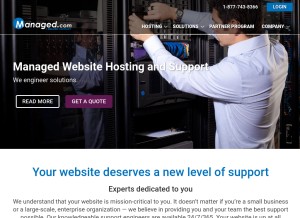 How managed.com looks like on a tablet such as an iPad.