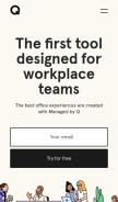 How managedbyq.com looks like on a mobile device such as an iPhone.