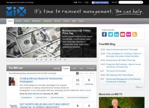 How managementexchange.com looks like on a tablet such as an iPad.