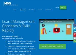 How managementstudyguide.com looks like on a tablet such as an iPad.